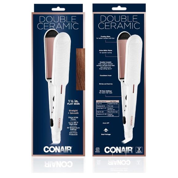 Conair Other - NEW Conair Double Ceramic 1 1/2-Inch flat iron Model CS922N